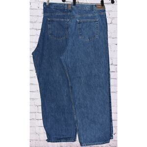 Men's Kirkland Signature Denim Blue Jeans 100% Cotton 44X30 Dark Wash